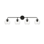 Elegant Lighting Genesis 4 Light 10" Tall Bathroom Sconce Black / Clear
