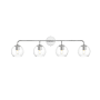 Elegant Lighting Genesis 4 Light 10" Tall Bathroom Sconce Chrome / Clear