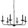 Elegant Lighting Cohen 6 Light 30" Wide Taper Candle Style Chandelier Black