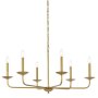 Elegant Lighting Cohen 6 Light 36" Wide Taper Candle Style Chandelier Brass
