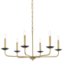 Elegant Lighting Cohen 6 Light 36" Wide Taper Candle Style Chandelier Black / Brass