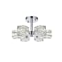 Elegant Lighting Lyra 6 Light 14" Wide Semi-Flush Ceiling Fixture Chrome