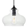 Elegant Lighting Destry 9" Wide Plug-In Mini Pendant with Clear Glass Shade Black