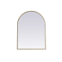 Elegant Lighting Ayra 27" W x 36" H Modern Arched Bathroom Wall Mirror Brass