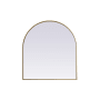Elegant Lighting Ayra 33" W x 36" H Modern Arched Bathroom Wall Mirror Brass