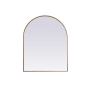 Elegant Lighting Ayra 33" W x 42" H Modern Arched Bathroom Wall Mirror Brass