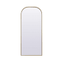 Elegant Lighting Blaire 28" W x 66" H Modern Arched Bathroom Wall Mirror Brass