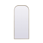 Elegant Lighting Blaire 32" W x 76" H Modern Arched Bathroom Wall Mirror Brass