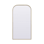 Elegant Lighting Blaire 35" W x 66" H Modern Arched Bathroom Wall Mirror Brass