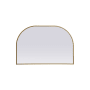 Elegant Lighting Blaire 36" W x 24" H Modern Arched Bathroom Wall Mirror Brass