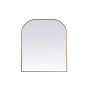 Elegant Lighting Blaire 36" W x 42" H Modern Arched Bathroom Wall Mirror Brass