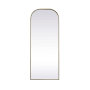 Elegant Lighting Blaire 28" W x 74" H Arched Bathroom Mirror Brass