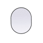 Elegant Lighting Asha 24" W x 30" H Modern Oval Bathroom Wall Mirror Black