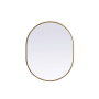 Elegant Lighting Asha 24" W x 30" H Modern Oval Bathroom Wall Mirror Brass