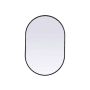 Elegant Lighting Asha 24" W x 36" H Modern Oval Bathroom Wall Mirror Black