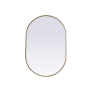Elegant Lighting Asha 24" W x 36" H Modern Oval Bathroom Wall Mirror Brass