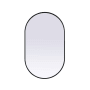 Elegant Lighting Asha 24" W x 40" H Modern Oval Bathroom Wall Mirror Black