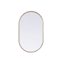 Elegant Lighting Asha 24" W x 40" H Modern Oval Bathroom Wall Mirror Brass
