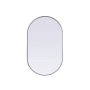 Elegant Lighting Asha 24" W x 40" H Modern Oval Bathroom Wall Mirror Silver