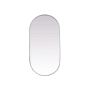 Elegant Lighting Asha 24" W x 48" H Oval Framed Bathroom Mirror Silver
