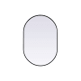 Elegant Lighting Asha 27" W x 40" H Modern Oval Bathroom Wall Mirror Black