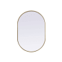 Elegant Lighting Asha 27" W x 40" H Modern Oval Bathroom Wall Mirror Brass