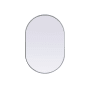 Elegant Lighting Asha 27" W x 40" H Modern Oval Bathroom Wall Mirror Silver