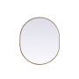 Elegant Lighting Asha 30" W x 36" H Modern Oval Bathroom Wall Mirror Brass