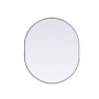 Elegant Lighting Asha 30" W x 36" H Modern Oval Bathroom Wall Mirror Silver