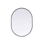 Elegant Lighting Asha 30" W x 40" H Modern Oval Bathroom Wall Mirror Black