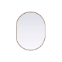 Elegant Lighting Asha 30" W x 40" H Modern Oval Bathroom Wall Mirror Brass
