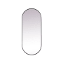 Elegant Lighting Asha 30" W x 72" H Oval Framed Bathroom Mirror Black