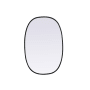 Elegant Lighting Brynn 20" W x 30" H Modern Oval Bathroom Wall Mirror Black