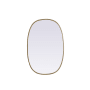 Elegant Lighting Brynn 20" W x 30" H Modern Oval Bathroom Wall Mirror Brass