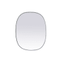 Elegant Lighting Brynn 24" W x 30" H Modern Oval Bathroom Wall Mirror Silver