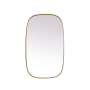 Elegant Lighting Brynn 24" W x 40" H Modern Oval Bathroom Wall Mirror Brass