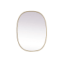 Elegant Lighting Brynn 27" W x 36" H Modern Oval Bathroom Wall Mirror Brass