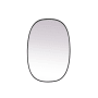 Elegant Lighting Brynn 27" W x 40" H Modern Oval Bathroom Wall Mirror Black