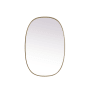 Elegant Lighting Brynn 27" W x 40" H Modern Oval Bathroom Wall Mirror Brass