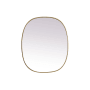 Elegant Lighting Brynn 30" W x 36" H Modern Oval Bathroom Wall Mirror Brass