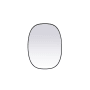 Elegant Lighting Brynn 30" W x 40" H Modern Oval Bathroom Wall Mirror Black