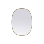 Elegant Lighting Brynn 30" W x 40" H Modern Oval Bathroom Wall Mirror Brass