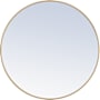 Elegant Lighting Vatinius 36" Diameter Traditional Circular Framed Bathroom Wall Mirror Brass