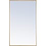 Elegant Lighting Vatinius 24" W x 40" H Rectangular Metal Framed Bathroom Mirror Brass