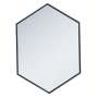 Elegant Lighting Decker 24" W x 34" H Contemporary Geometric Framed Bathroom Wall Mirror Black