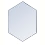 Elegant Lighting Decker 24" W x 34" H Contemporary Geometric Framed Bathroom Wall Mirror Silver