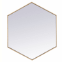 Elegant Lighting Decker 38" W x 32" H Contemporary Geometric Framed Bathroom Wall Mirror Brass