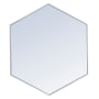 Elegant Lighting Decker 38" W x 32" H Contemporary Geometric Framed Bathroom Wall Mirror Silver
