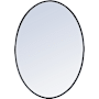 Elegant Lighting Farren 33-1/4" W x 24" H Oval Metal Framed Bathroom Mirror Black