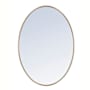Elegant Lighting Farren 33-1/4" W x 24" H Oval Metal Framed Bathroom Mirror Brass